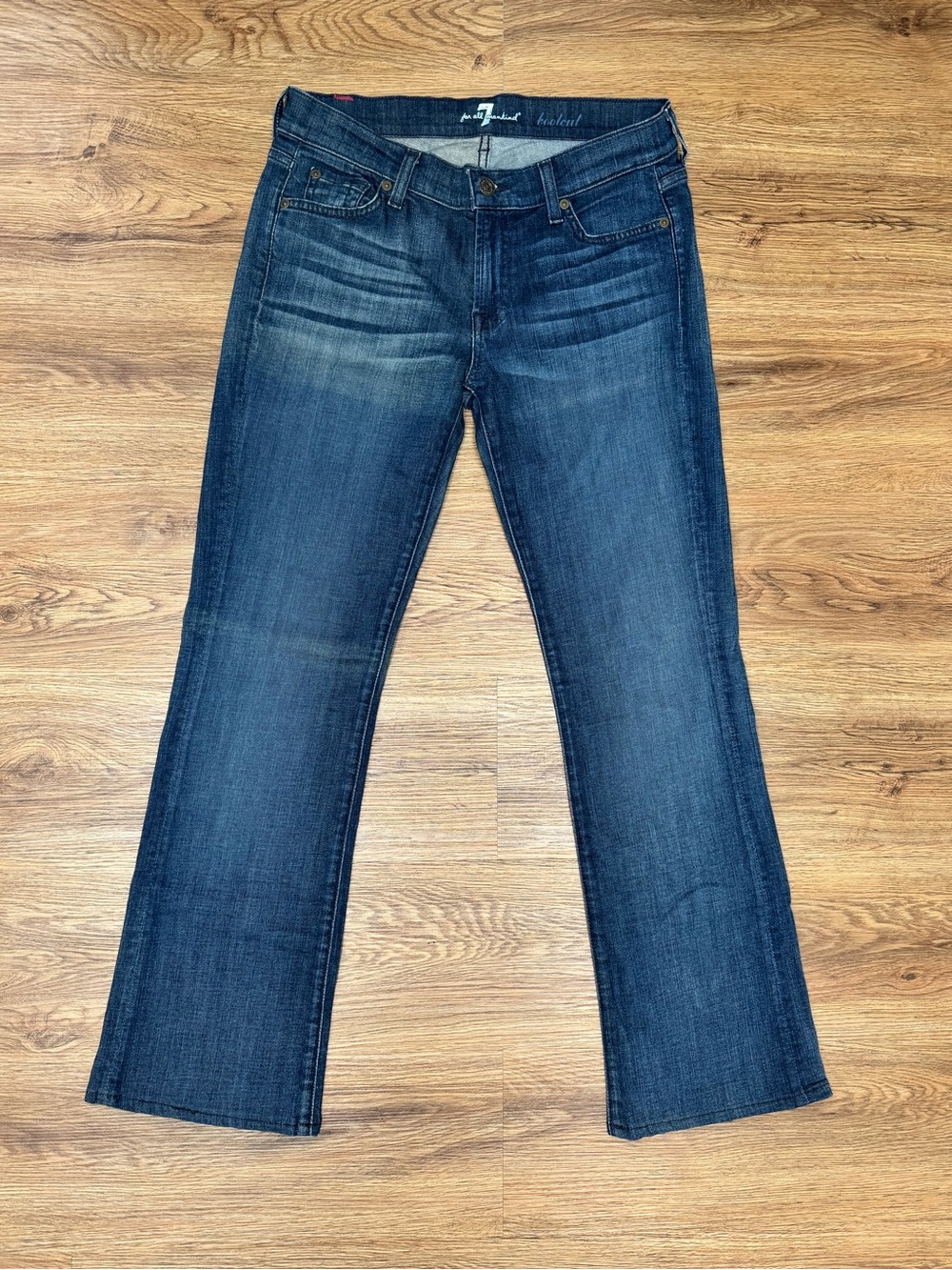 7 For All Mankind Y2K Style Dark Blue Bootcut Jeans